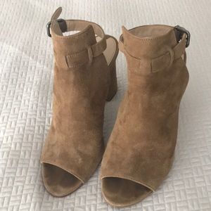Via Spiga Suede Open Toe Wrap Ankle Size 8.5